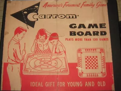 Vintage Carrom 106 Board Game W Instruction Booklet Box Sticks *Almost Complete • $49.99