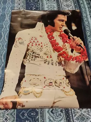 Vintage 1975 Elvis Presley Original Las Vegas Poster  The King  Jumpsuit Hawaii • $23.50