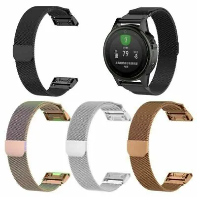 26mm Quick Fit Magnetic Metai Strap Watch Band For Garmin Fenix 5X / 5X Plus • $21.99