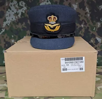 New British Military Raf Royal Air Force Women's Dress Peaked Cap - 55 Cm • £19.96