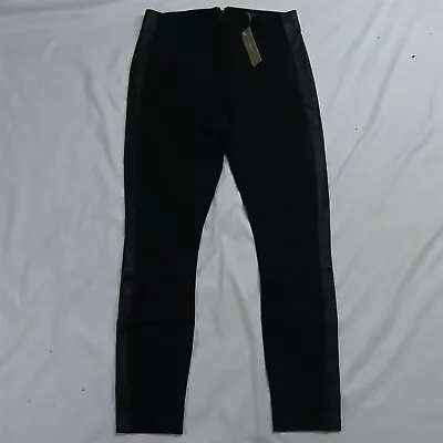 NEW J.CREW 2 Black Tuxedo 04322 Leather Pixie Legging Dress Pants • $34.99