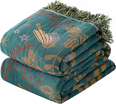 HOORDRY Cotton Bed Throw With TasselsDouble-Sided Bohemian Throws For Sofas150 • £56.91