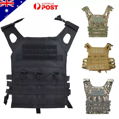 Tactical Vests Adjustable Military Molle Assault Combat Gear Swat Plate Carrier • $42.90