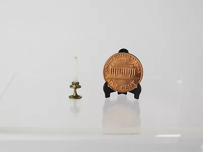 Vintage Miniature Brass Candlestick - Small Scale Dollhouse Diorama Accessory • $9.99