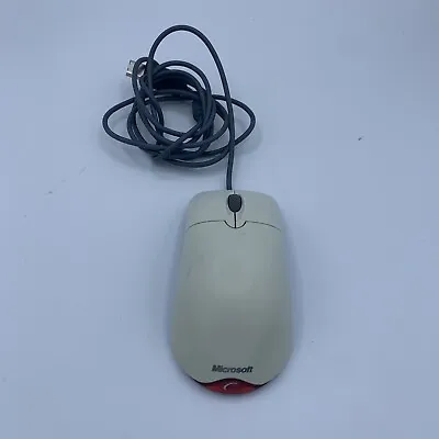 Vintage White Microsoft Wheel Mouse Optical USB Mouse Tested • $12.87