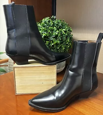 Woman’s Pointed Black Bootie Boot Very Stylish By H & M Size 8 Heel COMFORTABLE • $19.99