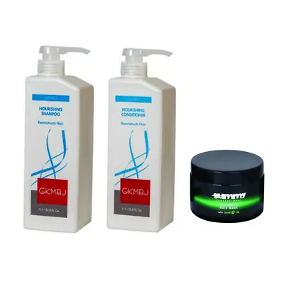 GKMBJ Nourishing Shampoo & Conditioner 1000ml 1L + Gummy Olive Oil Mask 300ml • $74.94