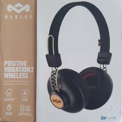 House Of Marley Positive Vibration 2 Wireless On-ear Black Headphone. BNIB • £35