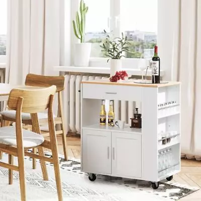 Kitchen Trolley Cart Island Countertop Cupboard Cabinet Storage Shelf Drawer • $239.90