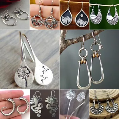 Boho 925 Silver Ear Hook Earrings Drop Dangle Women Wedding Party Jewelry Gifts • $1.69