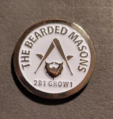 Bearded Mason 2 B 1 Grow 1 Lapel Pin Masonic • $6