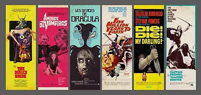 Retro HAMMER HORROR Art Prints Movie POSTER FILM Christopher Lee Peter Cushing • £69.99