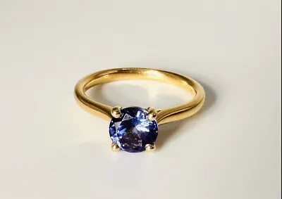 1.17 Ct AAAA Tanzanite Solitaire 18 Ct Gold - WGI Valuation £3700 - Reduced • $1243.35