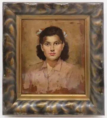 Eastern European School PORTRAIT OF A YOUNG GIRL C.1940 HUNGARIAN ? Oil Painting • £100