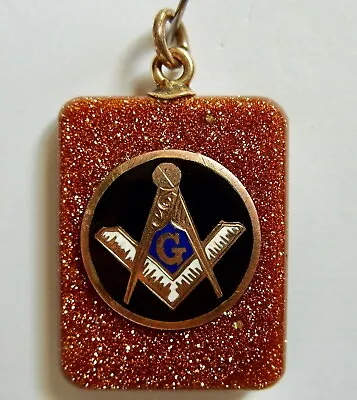 Antique Gold Fill Enamel Masonic Goldstone Fob • $56.25