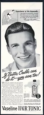 1940 Buster Crabbe Photo Vaseline Hair Tonic Vintage Print Ad • $9.99