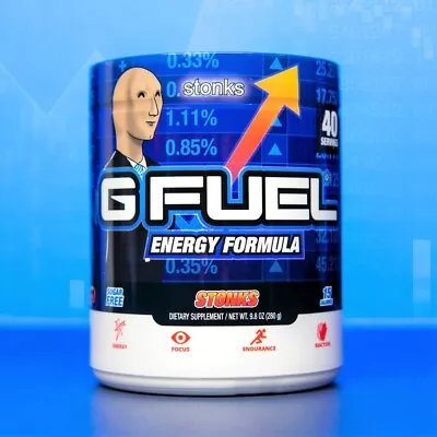  G Fuel Stonks (Blood Orange) Tub Endurance Focus Energy Formula 40 Servings • $23.95