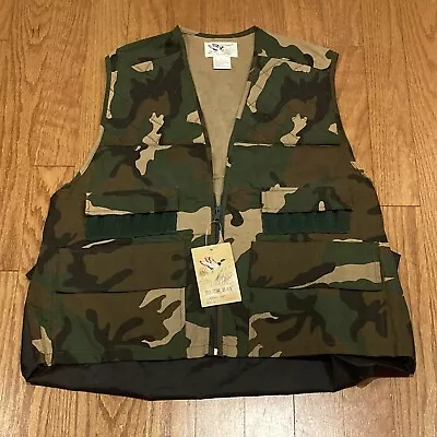 Vintage New Old Stock Duck Bay Camo Shooting Vest Size XL | Padded Game Bag • $19.99