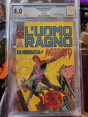 Amazing Fantasy #15 CGC 4.0 OW/W Pages 1970 Italian Edition Foreign Key HTF • $800