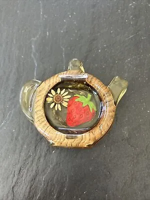 Vintage Lucite/Resin Tea Bag Holder Spoon Rest Strawberry Sunflower Motifs Nice! • $9.95