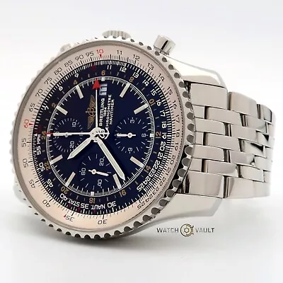 Breitling Navitimer World GMT Black Dial 46MM Stainless Steel Chronograph A24322 • $4695