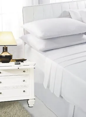 Deep Fitted Bed Sheet 30CM (12 Inch) Percale Polycotton Bottom Sheets UK Sizes • £9.99