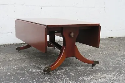 Drop Leaf Mahogany Convertible Coffee To Card Dinette Table 5237 • $825