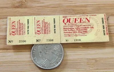 QUEEN STICKER Concert Queen TICKET STUB Sticker Manchester United Queen 1982 • $3.84