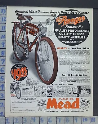 1935 Mead Ranger Sentinel Ride Child Bike Cycle Comic Bicycle Vintage Ad  Cb88 • $34.95