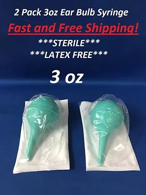 $6.49 • Buy 2-PACK 3oz Hand Bulb Ear Ulcer Syringe Sterile Latex Free Sealed Easy Squeeze