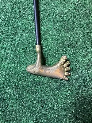 Vntg Golfsmith Brass Foot Putter 36  5-Toe Solid Brass Graphite Shaft NICE Grip! • $35