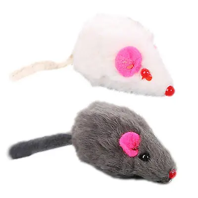 Furry Mice With Catnip & Rattle Sound Made Of Real Rabbit Fur Cat Toy Mouse • $7.36