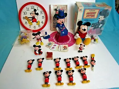 Mickey Mouse Spin Around Game Milton Bradley Clock Figure Light Toy Lot • $15