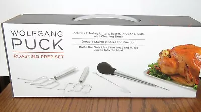 Wolfgang Puck Stainles Steel Roasting Prep 5pc Set Model SWPRPC3 NIB Turkey Lift • $9.90