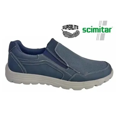 Scimitar Mens Slip On Shoes Superlight Weight Cushioned Casual Trainers All Size • £24.95