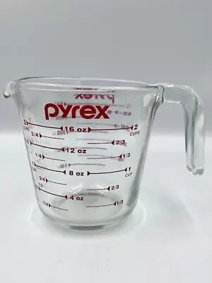 Pyrex Prepware 2-Cup Measuring Cup Red Graphics Clear Pre - Owned • $12.95