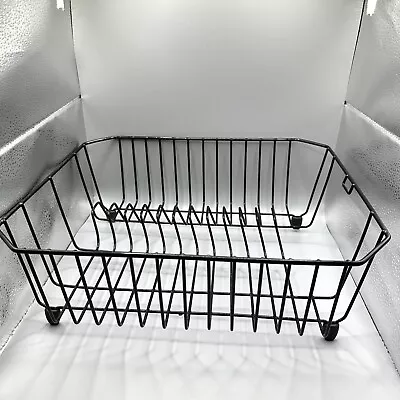 VINTAGE COATED WIRE DISH DRAINER DRYING RACK 14 X 12  X 5” RUBBERMAID Black • $19.99