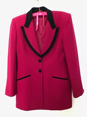 Mary Kay Consultant Career Jacket/blazer Sz 2 100% Wool 2-button Pink & Black • $5