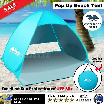 $33.90 • Buy 3 Person Instant Pop Up Tent Hiking Beach Camping Fishing Shade Shelter Portable