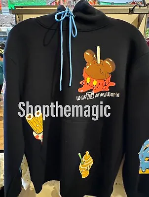 2024 Disney Eats WDW Oversize Mickey Snacks Dole Whip Churro Black Hoodie XL • $79