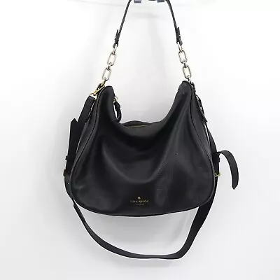 Kate Spade Mulberry Street Vivian Pebbled Leather Satchel Shoulder Bag Black • $39.99
