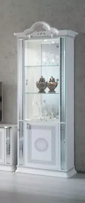 £899 • Buy Italian High Gloss New Versace 1 Door White Cabinet 12 Month 0% Interest 