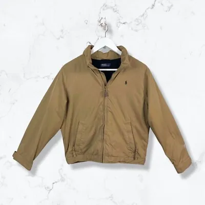 £12 • Buy 100% Genuine Brown Ralph Lauren Harrington Jacket Small* Comfy Inside Zip Up.