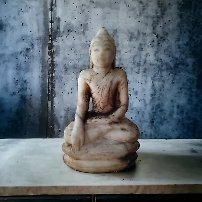 Antique/vinta Burmese Shan Alabaster Marble Buddha Statue 925  Has Chip  • $299