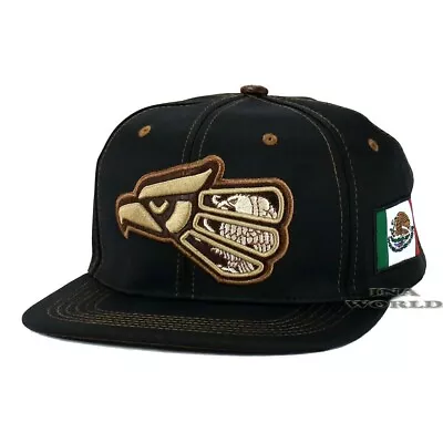 MEXICAN Hat Hecho En MEXICO Eagle Aguila Snapback Flat Bill Cap- Black/Gold • $12.85