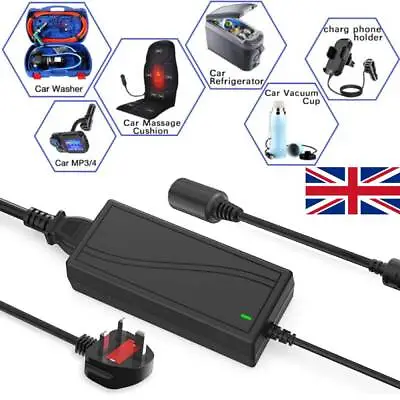 240V Mains To 12V 5A Power Supply AC To DC Adapter Car Cigarette Lighter Socket • £10.44