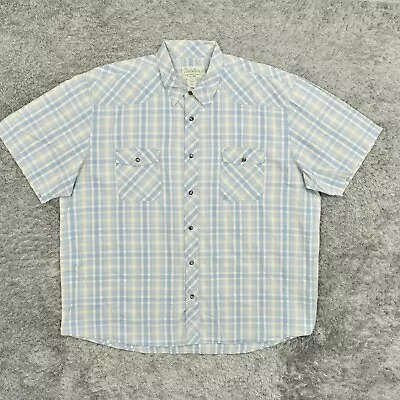 Cabela's Men's 2XL Button Shirt Short Sleeve Plaid Multicolor Pearl Snap Plaid C • $11.48