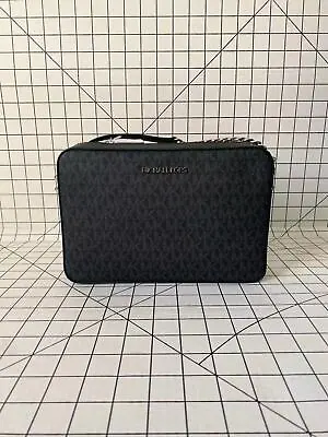 Michael Kors Jet Set Item Large PVC Black Signature MK Logo Crossbody Bag • $89