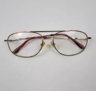 Vintage Men's Aviator Glasses Eyeglasses Gold Tortoise Wire Frames 1970s 80s Mod • $21.95