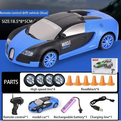 £25.99 • Buy Race/Drift RC Car Set 4WD 2.4GHz Controller 1:24 15km/h Bugatti